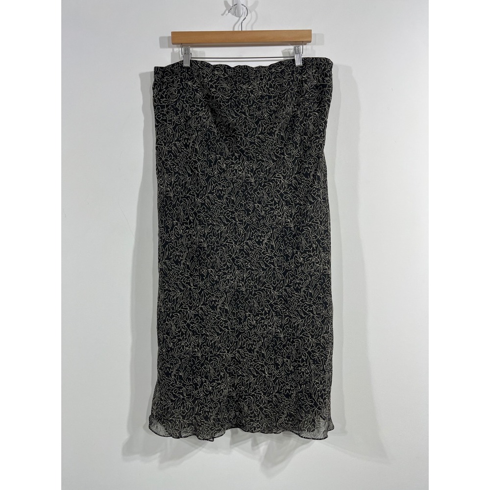 Motherhood Maternity Fairy Grunge Floral Midi Pull On Lettuce Hem Womens Medium
